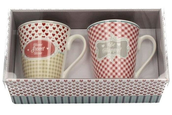 2 x Kubek Porcelanowy do Herbaty Kawy Duo